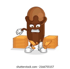 the clove karate mascot. cartoon vector