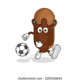 the clove kicking the ball cartoon. cartoon mascot vector