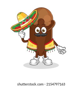 the clove Mexican culture and flag. cartoon mascot vector