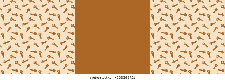 Patrón de clavo. Dibujos a lápiz de Vector. Adorno de especias de clavo. Ilustraciones dibujadas a mano de fondo transparente de clavo de olor para etiqueta, embalaje, Anuncio, cartel, diseño de la cubierta.