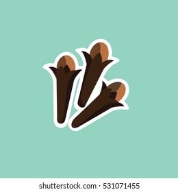 Clove Spice Minimalistic Vector Illustration