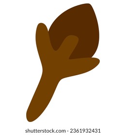 Clove spice vector illustration flat style icon for logo. Kitchen aromatic spice for cooking, hot drinks. Template for card, sticker, banner, postcard.