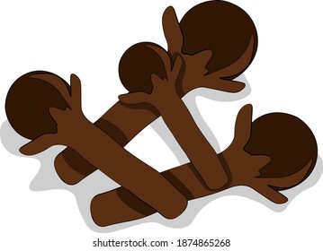 Clove tree, illustration, vector on white background