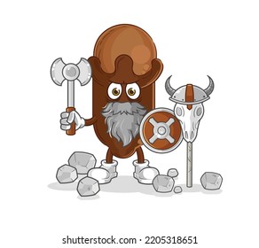 the clove viking with an ax illustration. character vector