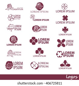 Clover abstract icon logo symbol illustration set