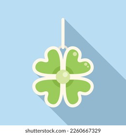 Clover amulet icon flat vector. Japan charm. Money china
