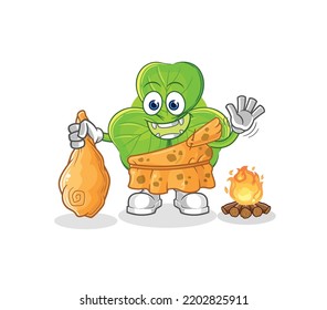 la antigua caricatura del trébol. vector de mascota de dibujos animados