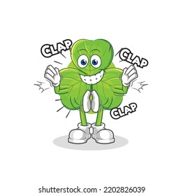 the clover applause illustration. character vector