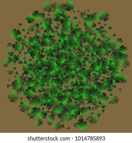 Clover background is a confetti which consist of many isolated elements. Stylish and beautiful clover background. Can be used as poster, border, background, wallpaper, card and etc