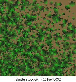 Clover background is a confetti which consist of many isolated elements. Stylish and beautiful clover background. Can be used as poster, border, background, wallpaper, card and etc