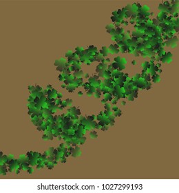 Clover background is a confetti which consist of many isolated elements. Stylish and beautiful clover background. Can be used as poster, border, background, wallpaper, card and etc