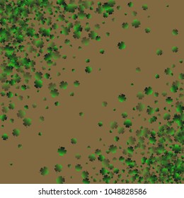 Clover background is a confetti which consist of many isolated elements. Stylish and beautiful clover background. Can be used as poster, border, background, wallpaper, card and etc