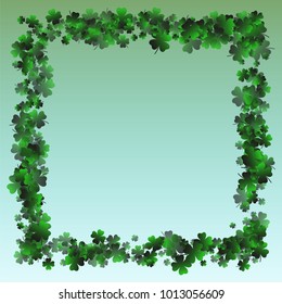 Clover background green is a confetti which consist of many isolated elements. Stylish and beautiful clover background green. Can be used as poster, border, background, wallpaper, card and etc