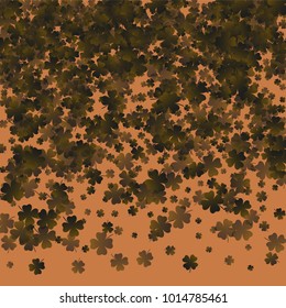 Clover background green is a confetti which consist of many isolated elements. Stylish and beautiful clover background green. Can be used as poster, border, background, wallpaper, card and etc
