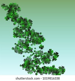 Clover background green is a confetti which consist of many isolated elements. Stylish and beautiful clover background green. Can be used as poster, border, background, wallpaper, card and etc