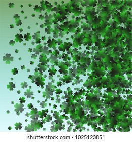 Clover background green is a confetti which consist of many isolated elements. Stylish and beautiful clover background green. Can be used as poster, border, background, wallpaper, card and etc