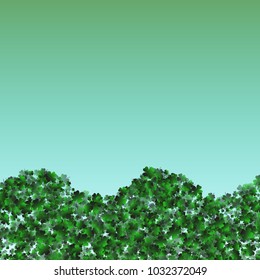 Clover background green is a confetti which consist of many isolated elements. Stylish and beautiful clover background green. Can be used as poster, border, background, wallpaper, card and etc