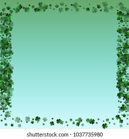 Clover background green is a confetti which consist of many isolated elements. Stylish and beautiful clover background green. Can be used as poster, border, background, wallpaper, card and etc