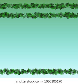 Clover background green is a confetti which consist of many isolated elements. Stylish and beautiful clover background green. Can be used as poster, border, background, wallpaper, card and etc