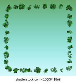 Clover background green is a confetti which consist of many isolated elements. Stylish and beautiful clover background green. Can be used as poster, border, background, wallpaper, card and etc