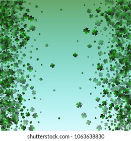 Clover background green is a confetti which consist of many isolated elements. Stylish and beautiful clover background green. Can be used as poster, border, background, wallpaper, card and etc