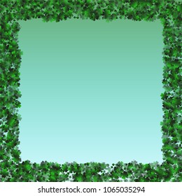 Clover background green is a confetti which consist of many isolated elements. Stylish and beautiful clover background green. Can be used as poster, border, background, wallpaper, card and etc