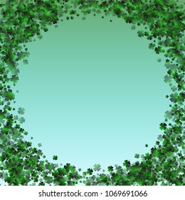Clover background green is a confetti which consist of many isolated elements. Stylish and beautiful clover background green. Can be used as poster, border, background, wallpaper, card and etc