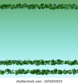 Clover background green is a confetti which consist of many isolated elements. Stylish and beautiful clover background green. Can be used as poster, border, background, wallpaper, card and etc