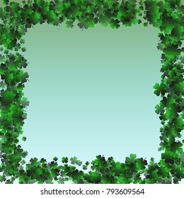Clover background green is a confetti which consist of many isolated elements. Stylish and beautiful clover background green. Can be used as poster, border, background, wallpaper, card and etc