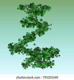 Clover background green is a confetti which consist of many isolated elements. Stylish and beautiful clover background green. Can be used as poster, border, background, wallpaper, card and etc