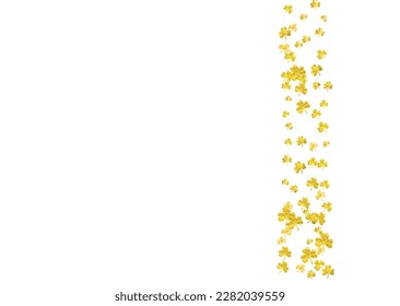 Kleber Hintergrund für den St. Patricks Day.  Glückliche Laufflähmung Konfetti. Glitter Rahmen aus Shamrock-Blättern. Vorlage für Party-Einladung, Einzelhandelsangebot und Werbung. Festlicher Kleeblatt-Hintergrund.