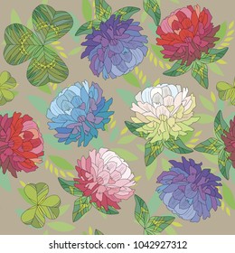 Clover background. Seamless pattern.