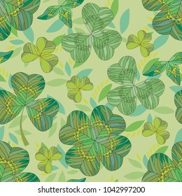 Clover Background Seamless Pattern Stock Vector (Royalty Free