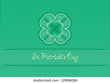 Clover background. Vector abstract  border with clover and text "St. Patrick's Day "