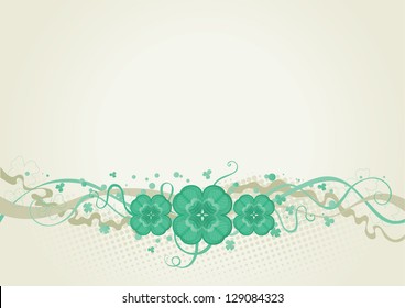 Clover background. Vector abstract  St. Patrick's Day border with clover