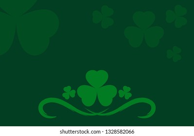 clover background vector. Template for voucher, special business ad, banner. Irish clover background.