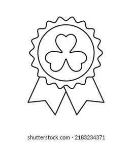 Clover badge isolated on white background. Vector illustration