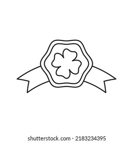 Clover badge isolated on white background. Vector illustration
