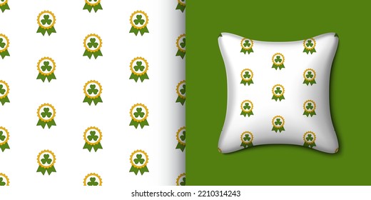 Insignia de trébol sin fisuras con almohada. Ilustración del vector