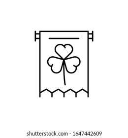 Clover, banner icon. Simple line, outline vector elements of Patrick's day icons for ui and ux, website or mobile application