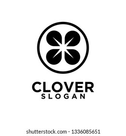 clover black circle logo icon designs vector illustration