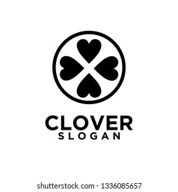 clover black circle logo icon designs vector illustration