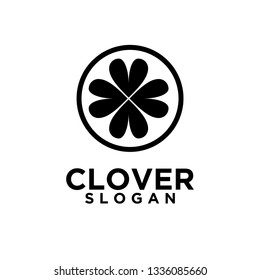 clover black circle logo icon designs vector illustration