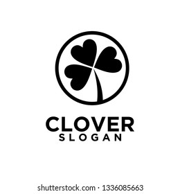 clover black circle logo icon designs vector illustration