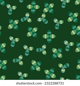 Clover blooming pink seamless pattern. St. Patrick's Day seamless pattern, clover background