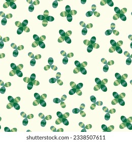 Clover blooming pink seamless pattern. St. Patrick's Day seamless pattern, clover background