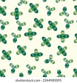 Clover blooming pink seamless pattern. St. Patrick's Day seamless pattern, clover background