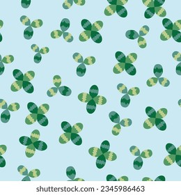 Clover blooming pink seamless pattern. St. Patrick's Day seamless pattern, clover background