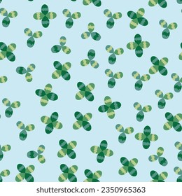 Clover blooming pink seamless pattern. St. Patrick's Day seamless pattern, clover background