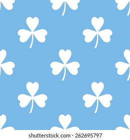 Clover blue with white seamless pattern for web design. Vector symbol